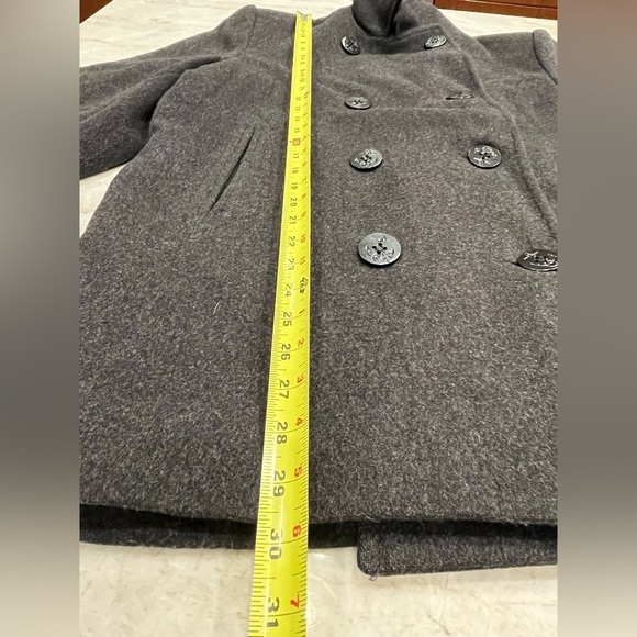 Talbots‎ | 100% Wool Classic Pea Coat | Charcoal Grey | Petite 14 - Picture 6 of 11